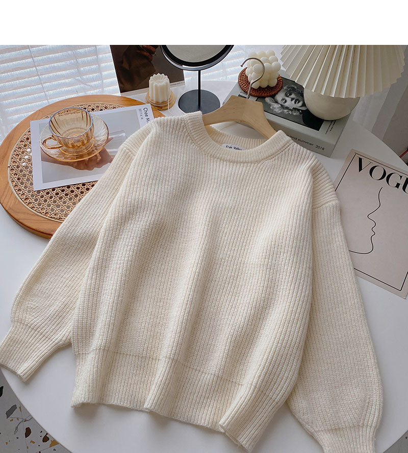 Korean style loose long sleeve Pullover Top  6030