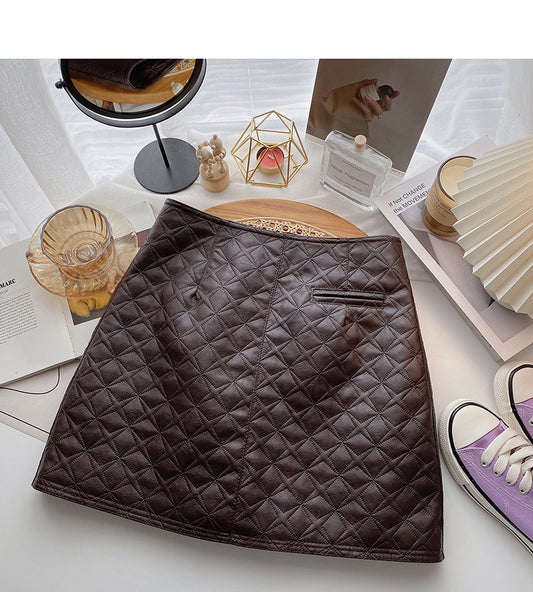 New Korean retro fashion slim A-line skirt  5556