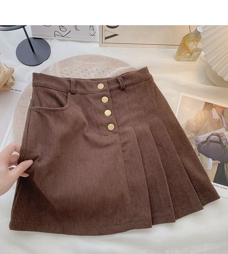 Slim design high waist A-line skirt  5653