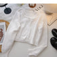 Korean style sweet little man long sleeve short cardigan top  5955