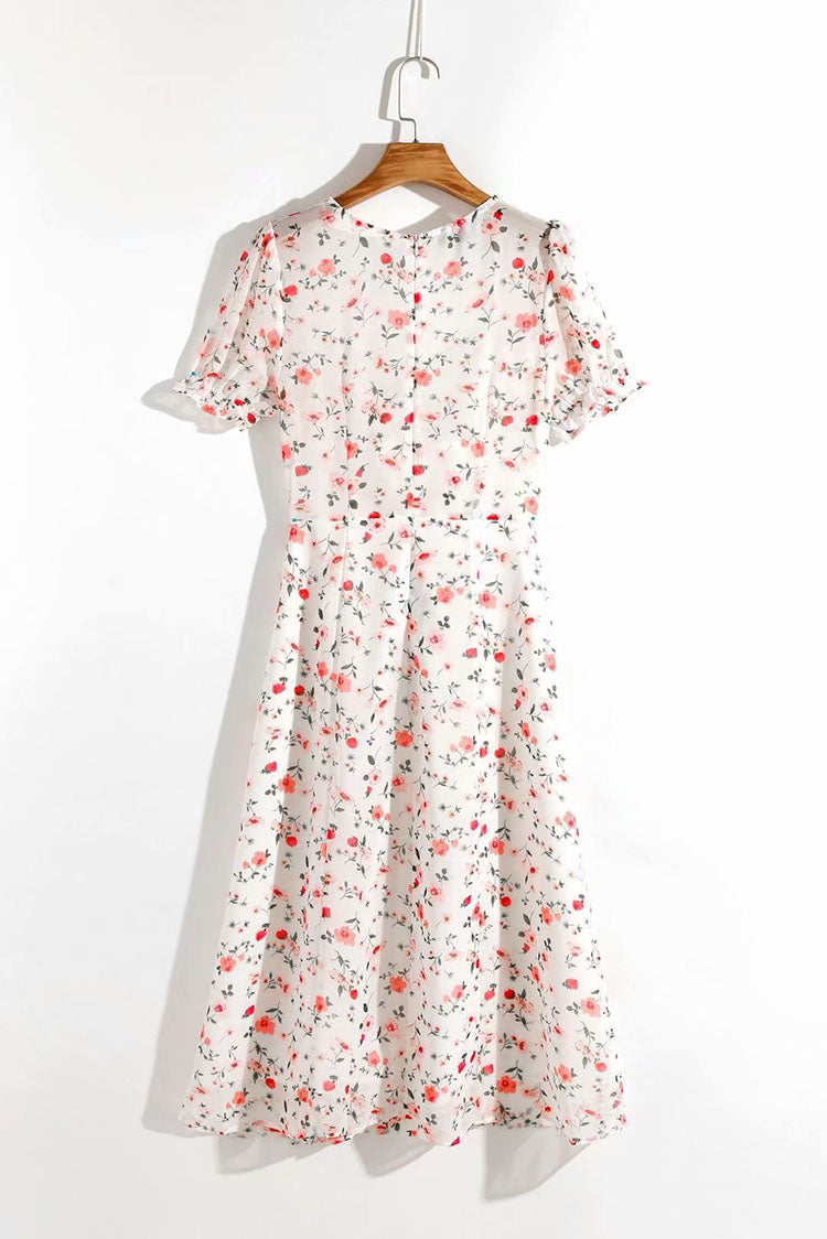 Elegant sweet retro fresh Printed Dress  7059