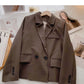 Temperament long sleeve suit coat two button design fashion thin top  6219