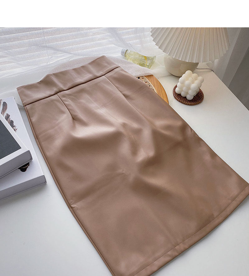 Korean fashion temperament split hip A-line skirt  5699