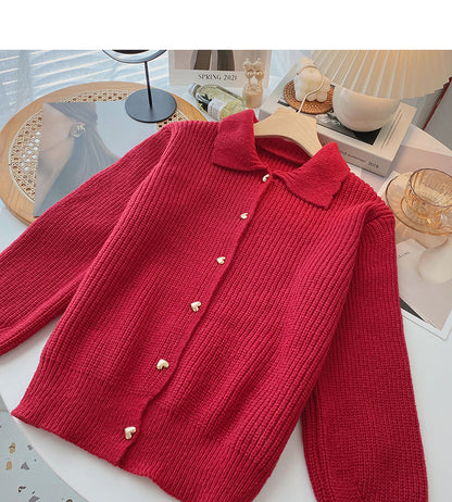 Single breasted Polo Vintage sweater cardigan  6178