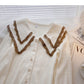 Baby collar design shirt Lace Long Sleeve Top  6336
