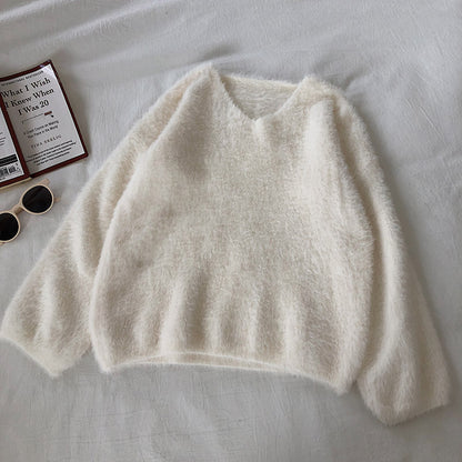 Soft wind solid loose Pullover Top  5834