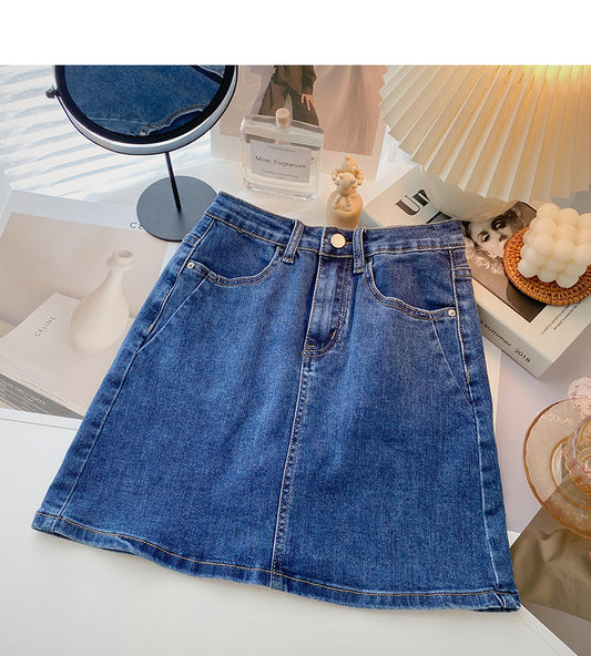 Retro and versatile high waist skirt  5638