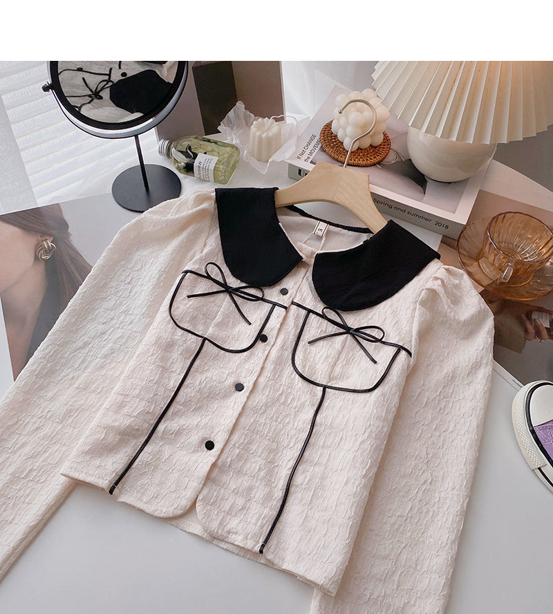 Das neue koreanische Puppenhalsband in Kontrastfarbe fühlt sich oben dünn an 6397