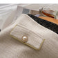 Korean elegant retro pearl button high waist A-shaped skirt  5533