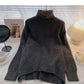 High neck sweater retro minority long sleeve Pullover loose top  6562