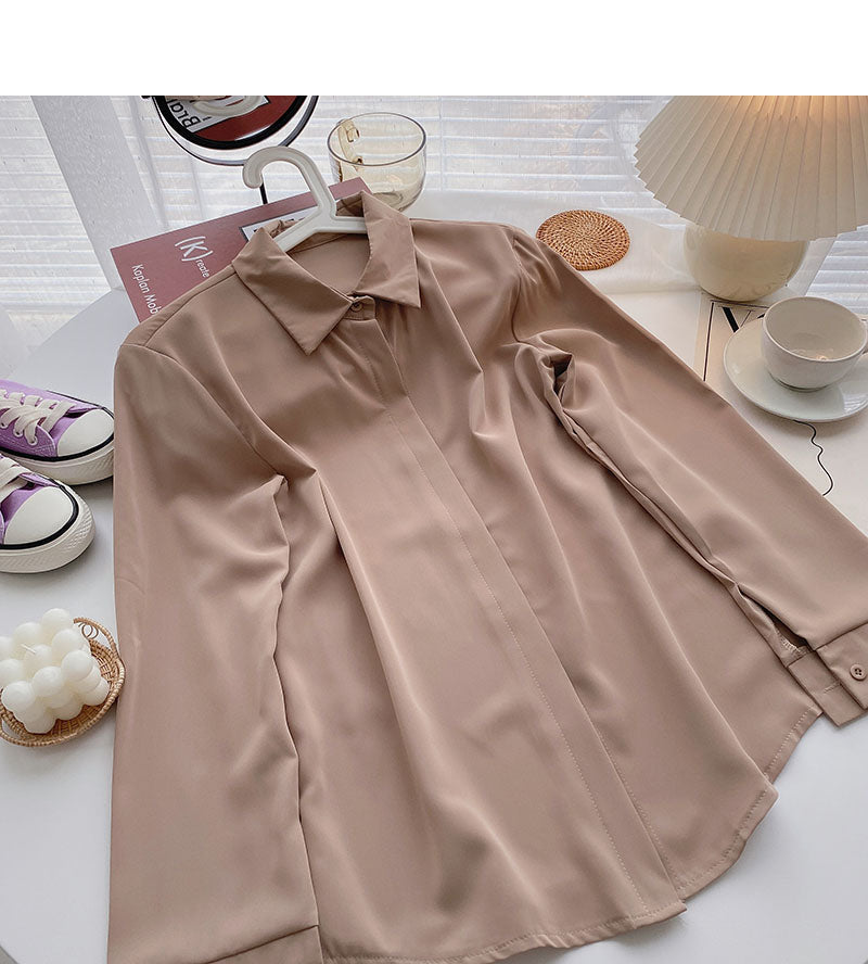 Casual outside with long sleeve top solid shirt  6262