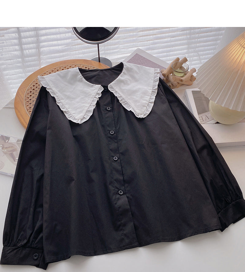New Korean version of xiaozhonggang style casual loose top  6395