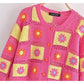 New Flower Crochet sweater cardigan jacket  7250