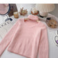 Imitation mink cashmere solid color sweater, niche design, hollow neck coat  6136