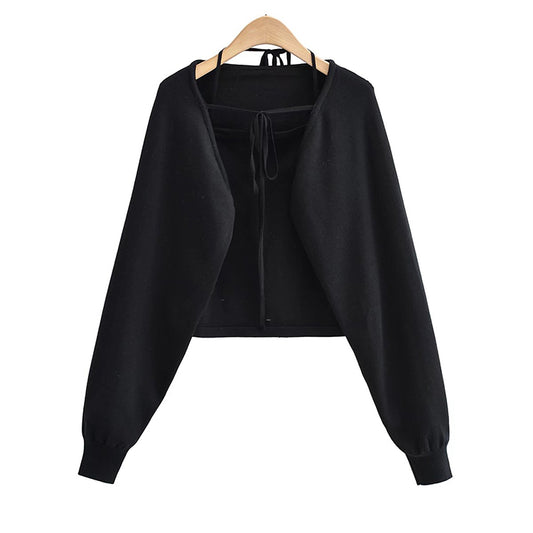 Neue eingearbeitete Strapsbluse Lazy Cardigan Top 7459