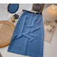 Split design, high waist, thin temperament, A-shaped skirt  5696