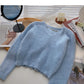 Korean version sweet and fresh small V-neck chain short top  5978