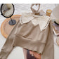 Fashion baby collar stitched sweater Vintage top  6542