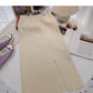 Korean version of A-line skirt with a high waist and a fork  5760