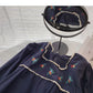 Korean design embroidered Square Neck slim long sleeved baby shirt  6292