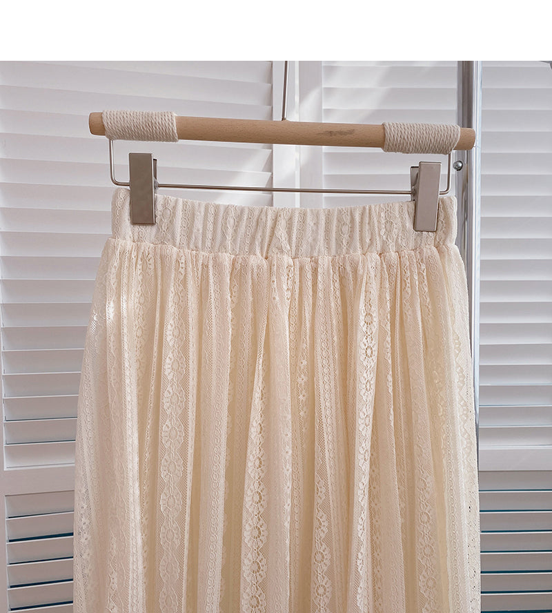 Slim and versatile elastic high waist A-line skirt  5793