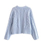 Artificial jewelry button knitted sweater cardigan coat  7461