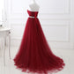 Burgundy sweetheart neck long prom dress,burgundy evening dresses  7115