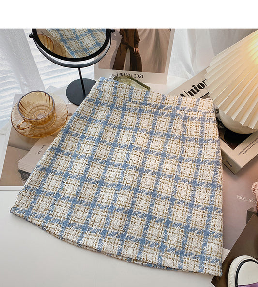 Korean version of high waist A-shaped skirt with thin and age reducing  5642