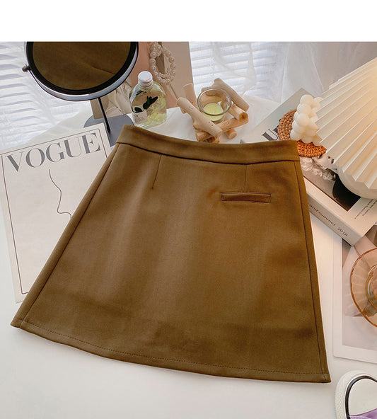 Korean slim and versatile anti light A-line short skirt  5584