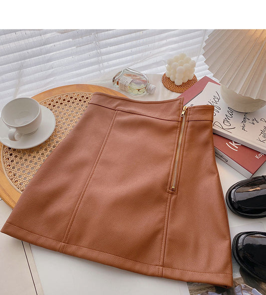 Korean irregular design zipper Hip Wrap Skirt  5517