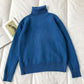 Korean warm pile high neck thin Pullover long sleeve top  5844