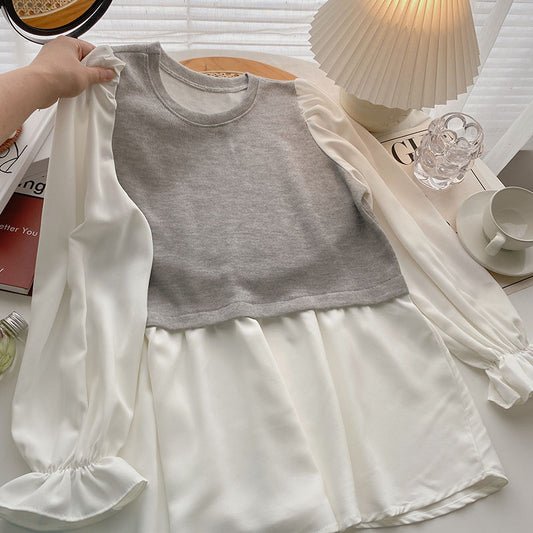 Nouvelle chemise coréenne à manches évasées 6286