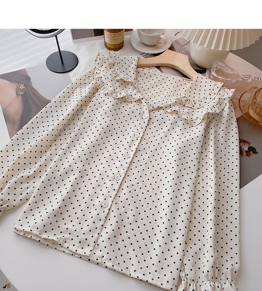 Baby collar lace design aging shirt  6407