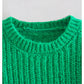 Retro minority design puffy sleeve short sweater  7155