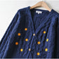 Kurzer Pullover mit Vintage-Blumenstickerei 7162