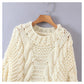 Loose and lazy wind twist knitted sweater  7446