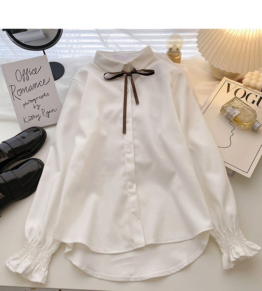 Haut à manches longues avec revers et bandage vintage 6307