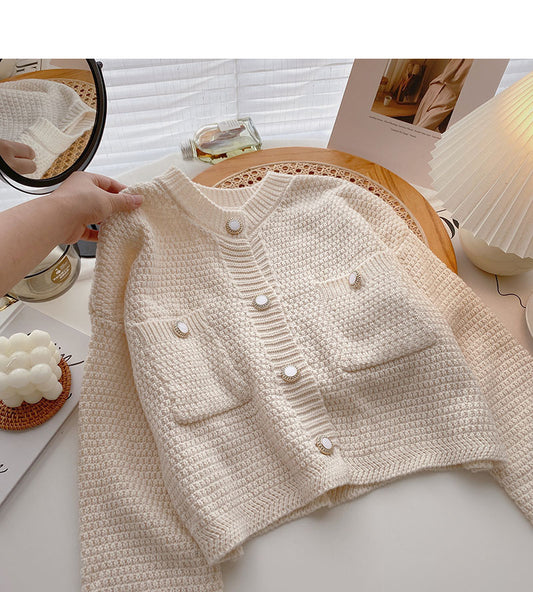 Koreanisches lockeres Retro-Top mit kurzem Rundhalsausschnitt 5877