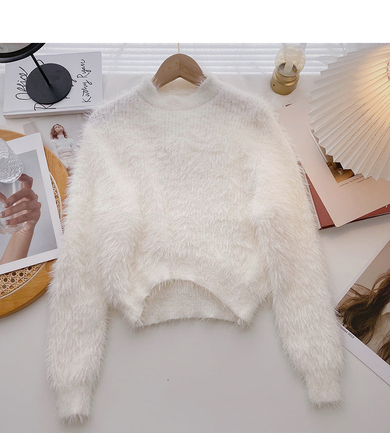 Korean soft waxy lazy and versatile long sleeve Pullover Top  5952