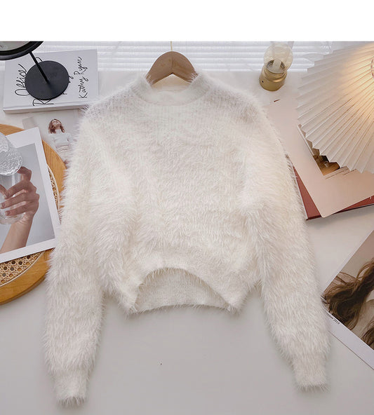Korean soft waxy lazy and versatile long sleeve Pullover Top  5952