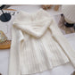 Cardigan hooded knitted coat solid short top fashion  6541