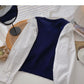 Vintage nail bead bow contrast stitching long sleeve lace top  6600