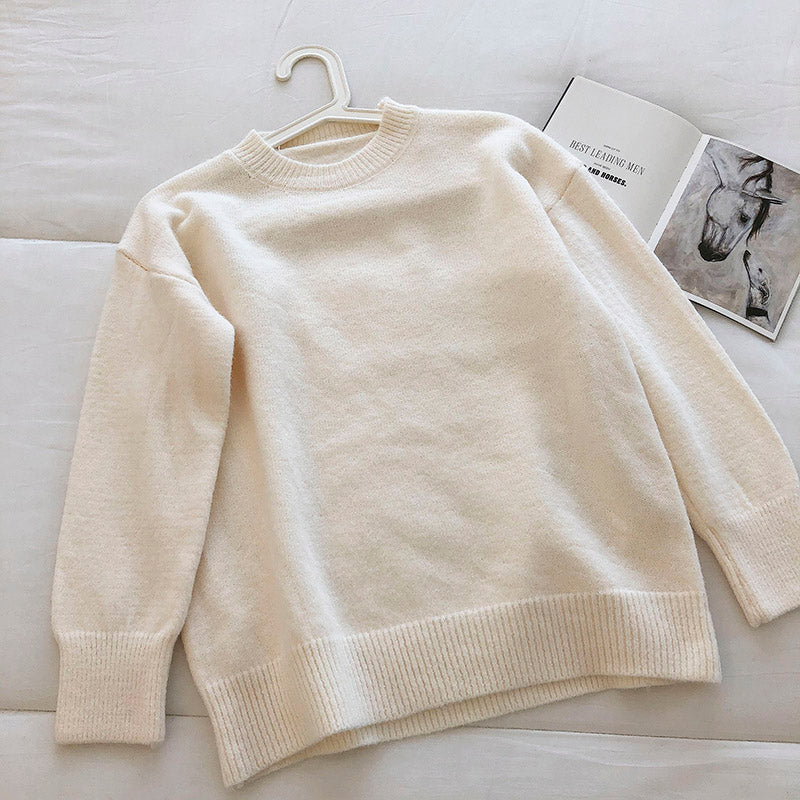 Korean loose long sleeve slim lazy top  5843