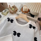 Butterfly jacquard long sleeve sweater round neck Pullover Top  6686