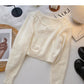 Korean style sweet little man long sleeve short cardigan top  5955