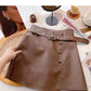 Korean fashion irregular button high waist thin wrap hip leather skirt  5532