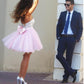 Pink sweetheart short prom dress,graduation dresses  7118