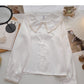 Korean version of exotic age reducing lace doll neck long sleeve versatile top  6353