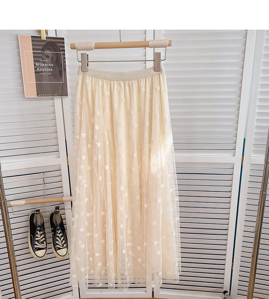 New Korean version of foreign style super fairy A-shaped long skirt  5803