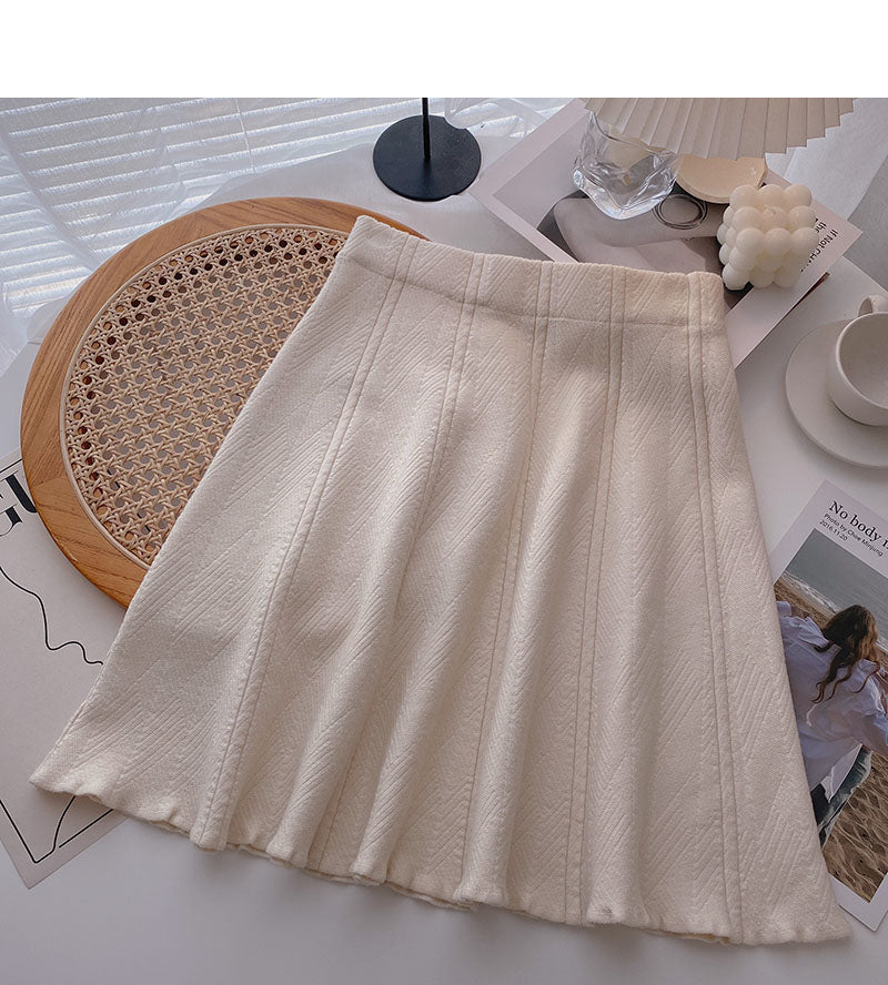 Korean casual and versatile, slim A-shaped skirt  5714